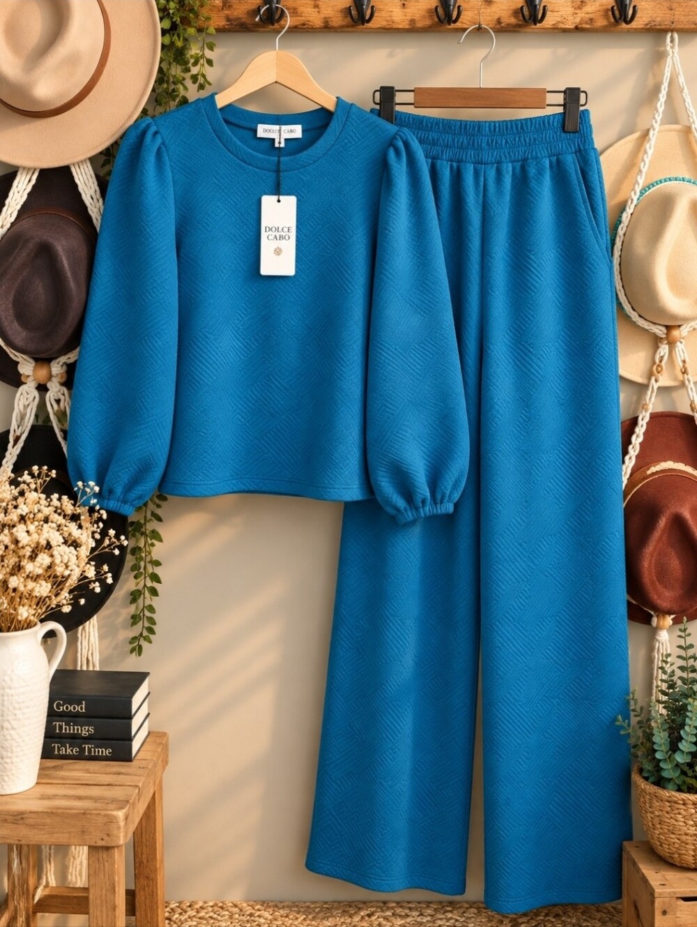 Double Take Herringbone 2 Piece Set
